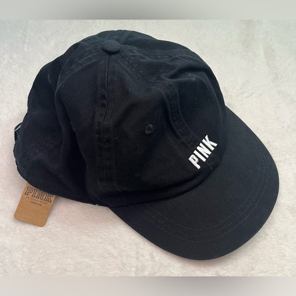 NWT! PINK Victoria’s Secret baseball hat black with white stitch - Picture 6 of 10